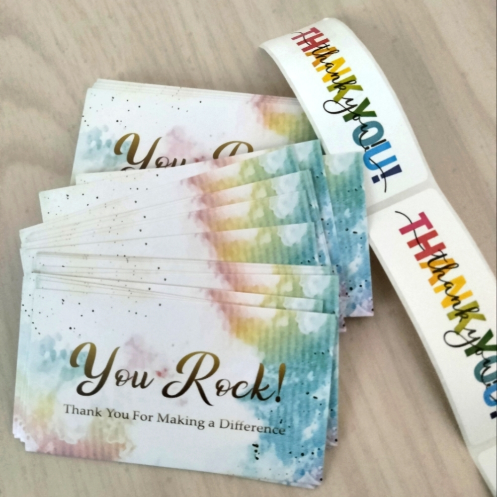 50 Small Business Cards 50 Thank You Stickers